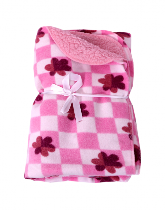 Baby Blanket for Infants Flower  printed pink